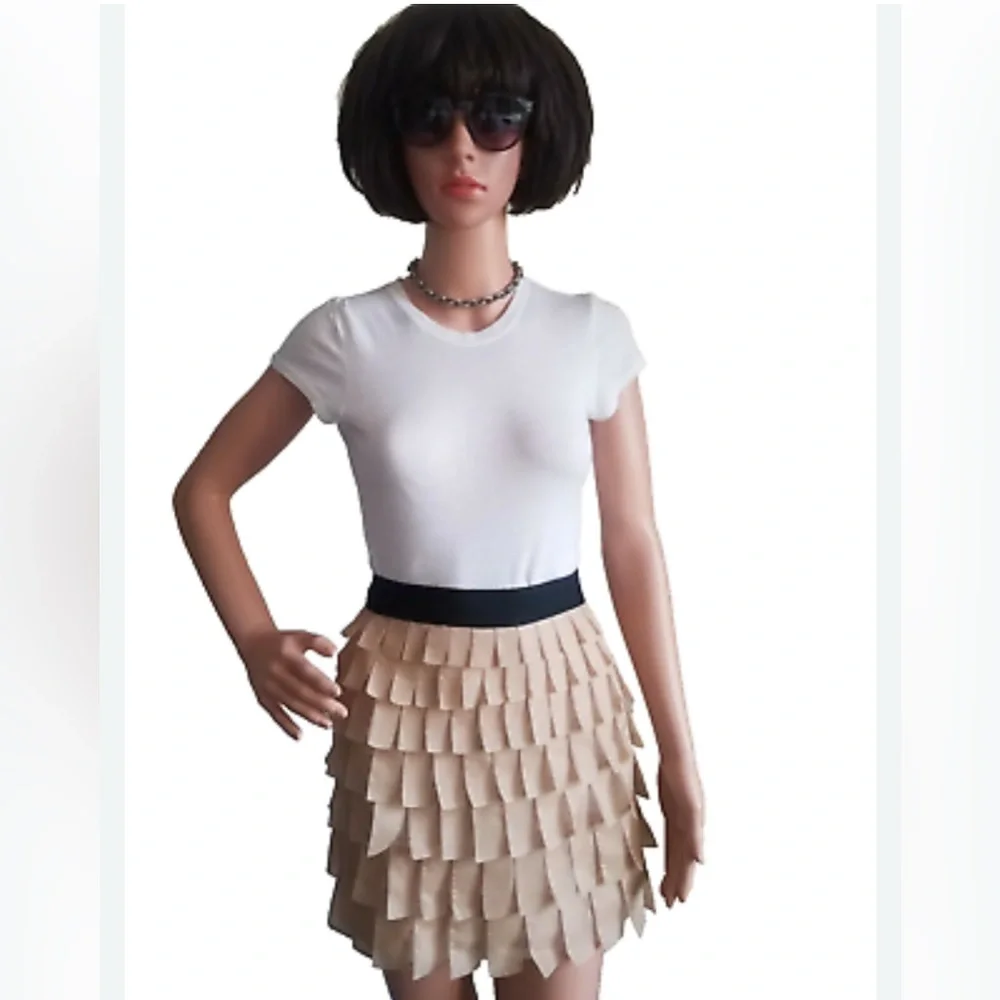 Womens J.Crew 100% Silk Ribbon Tiered Mini Skirt